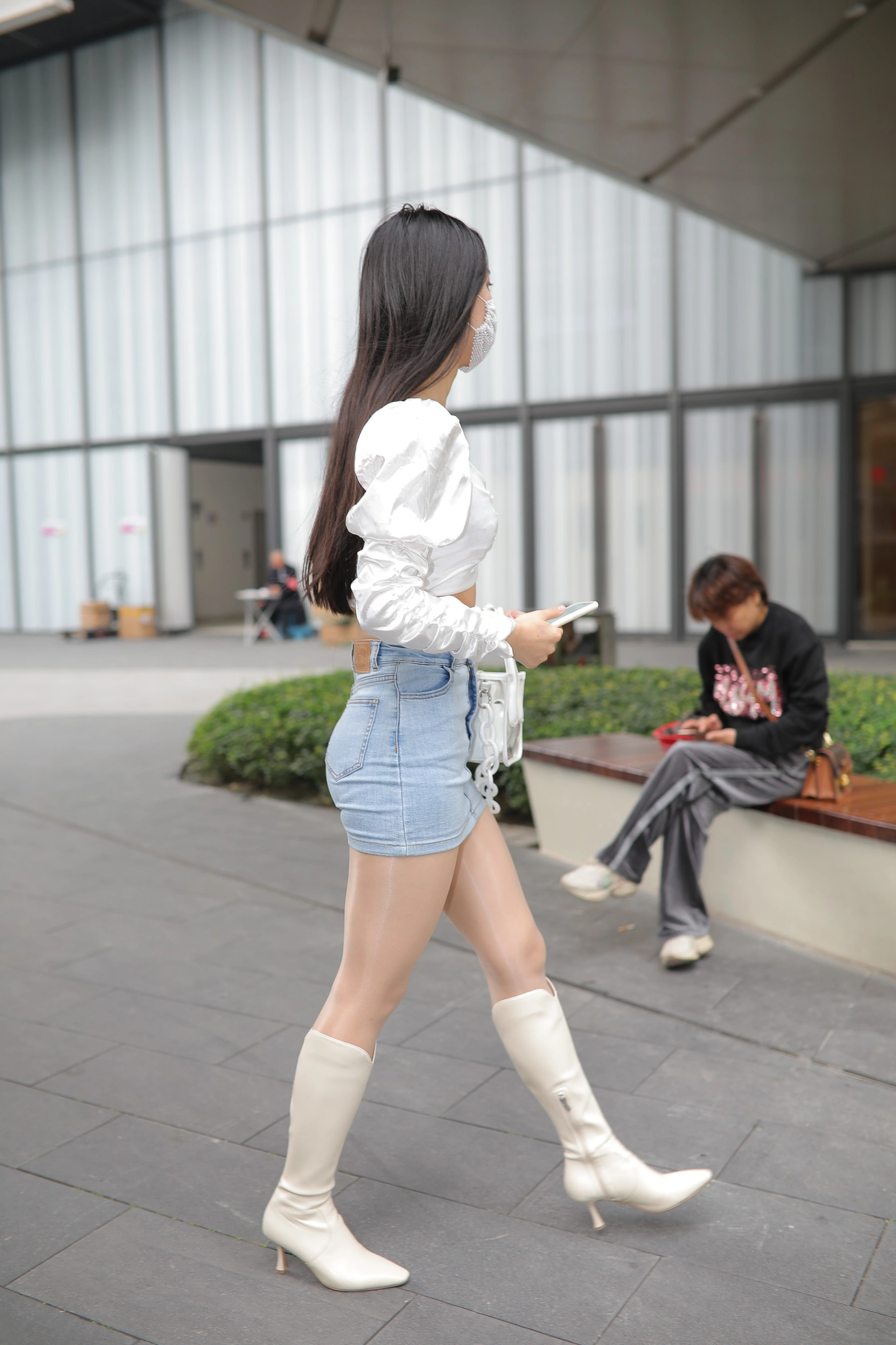 魔镜街拍 NO.170 凯恩街拍摄影 牛仔裙小姐姐 2